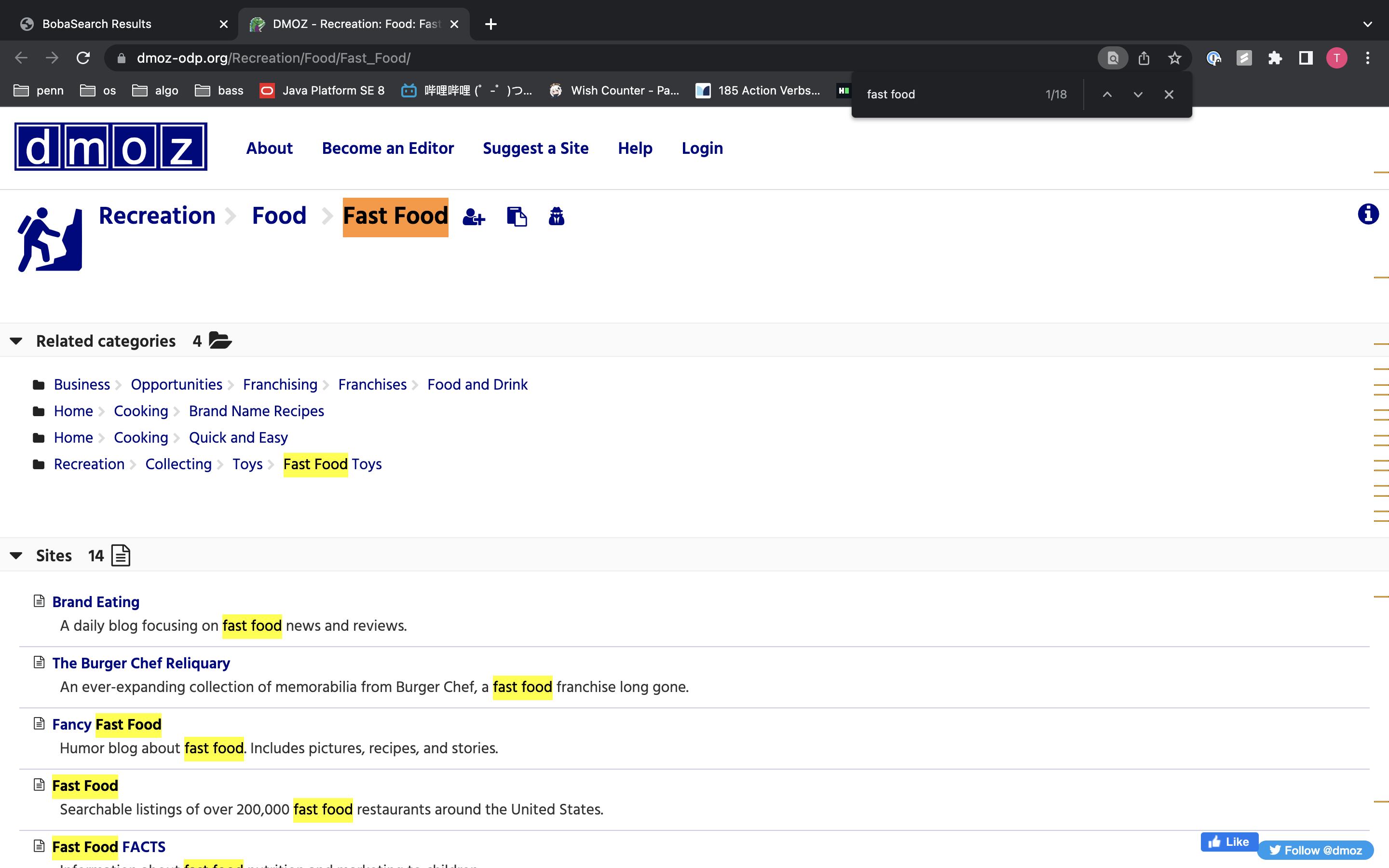 search result for fast food