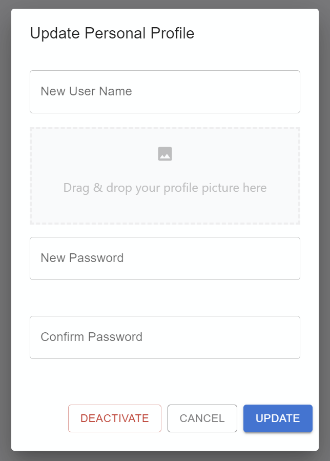 Profile update page